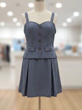 CITY STUDIO STRIPED VEST-BODICE MINI DRESS